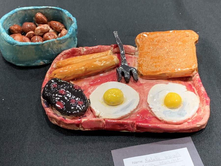 clay art of a breakfast platter